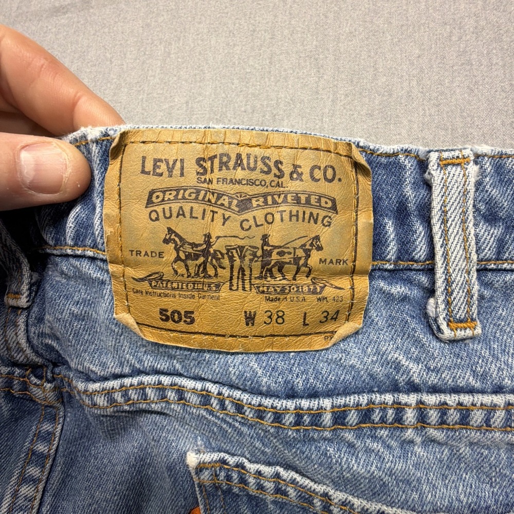 VTG Levis Orange Tab 505 Jeans Mens 38x34 (Fits 36x33) Made In USA 80s Nice Fade - Picture 5 of 11